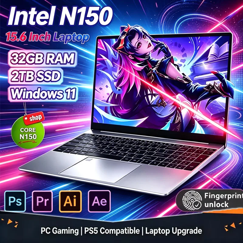 Ssd 2Tb - 2026 Nieuwe 15,6' Intel N150 Windows
