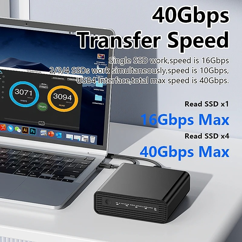 Aluminium M2 4-Bay USB4 Extern - External Ssd recensie en prijs